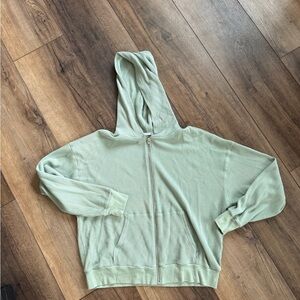 Women's Green Zip-Up Hoodie